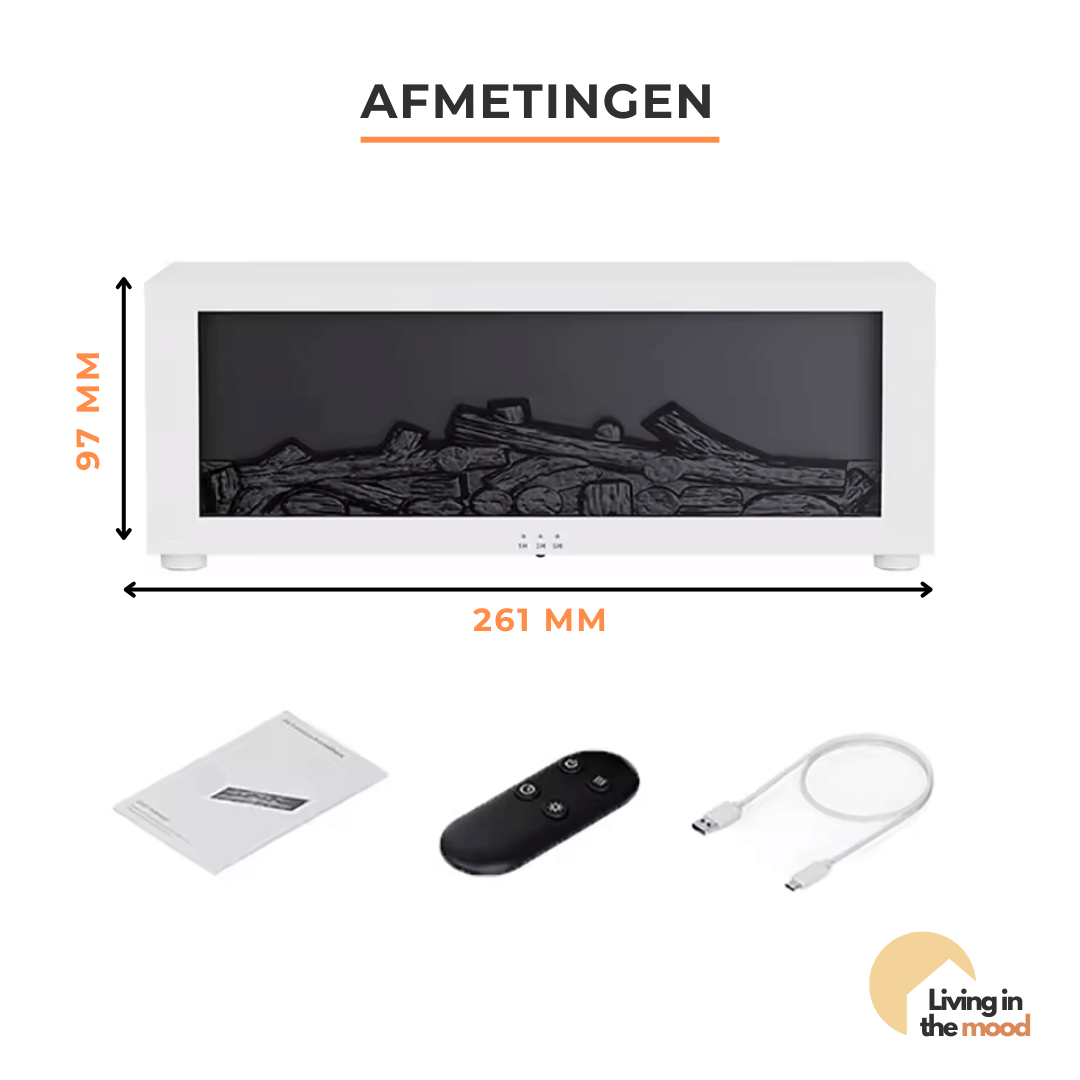 Kerst Favoriet 🎁 – Luxe Aroma-Luchtbevochtiger met 3D haardvuur, ideaal als gift