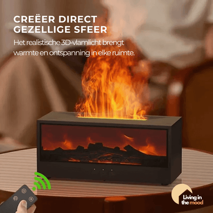 Kerst Favoriet 🎁 – Luxe Aroma-Luchtbevochtiger met 3D haardvuur, ideaal als gift