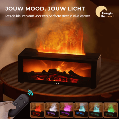 Kerst Favoriet 🎁 – Luxe Aroma-Luchtbevochtiger met 3D haardvuur, ideaal als gift