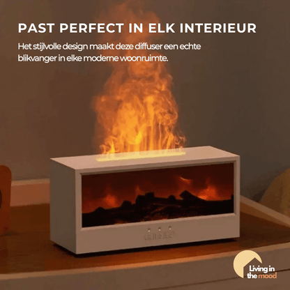 Kerst Favoriet 🎁 – Luxe Aroma-Luchtbevochtiger met 3D haardvuur, ideaal als gift